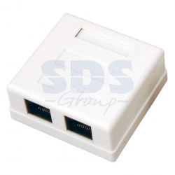 картинка Розетка компьютерная 2-порт RJ-45 (8P8C), cat 5e, внешняя (03-0151) от магазина Паритет-Центр