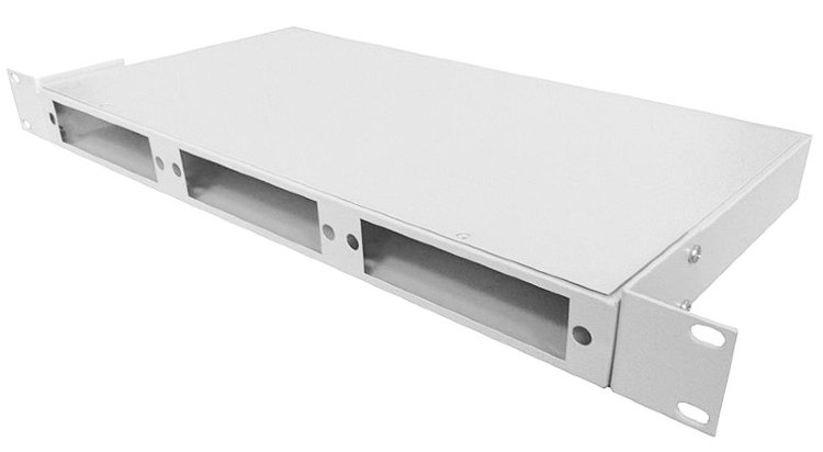 картинка Оптический бокс (кросс) 19" с полкой (площадкой), 1U, до 24 портов  от магазина Паритет-Центр