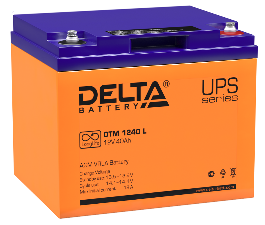 картинка Аккумулятор DELTA DTM 1240 L 12В 40А/ч  от магазина Паритет-Центр